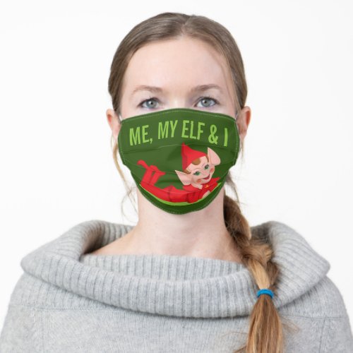 Me My Elf  I Fun  Cute Holiday Spirit Adult Clo Adult Cloth Face Mask