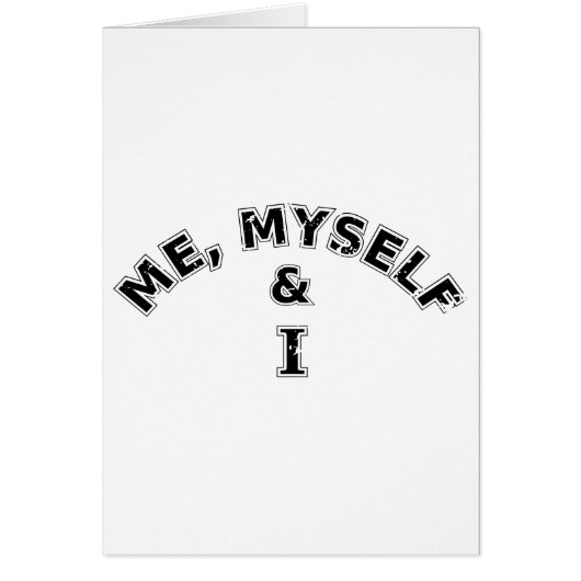 Me Myself And I Typography Cards (Front)