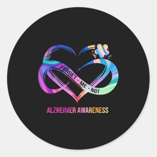 Me Not Alzheimerheimer Awareness Heart Flower  Classic Round Sticker