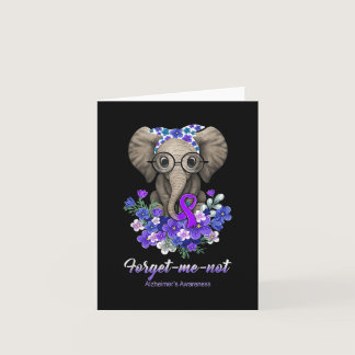 Me Not Elephant Flowers Alzheimerheimer Brain Awar Card