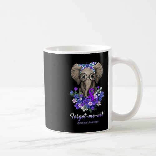 Me Not Elephant Flowers Alzheimerheimer Brain Awar Coffee Mug