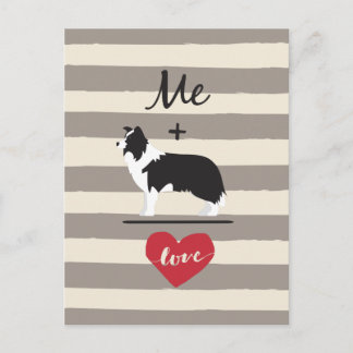 Me plus Border Collie equal Love Cute Postcard