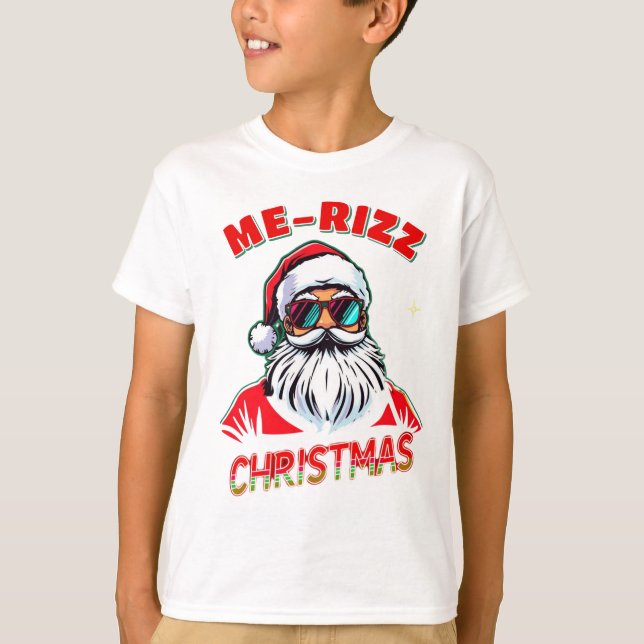  Me-Rizz Christmas gen Alpha meme funny T-Shirt (Front)