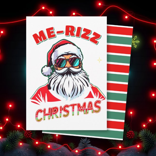 Me-Rizz Christmas gen Alpha meme humor Christmas  Holiday Card (Creator Uploaded)