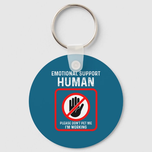 Me Shirt Emotional Support Human Halloween Costume Keychain (Front)