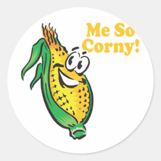 Me SO Corny corn cob Classic Round Sticker
