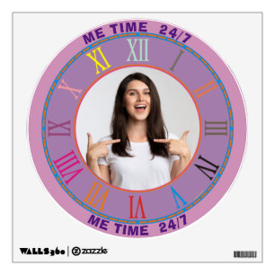 Me Time 24/7 All Day Every Day Wall Clock Selfie Wall Decal