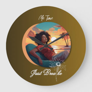 Me Time "Just Breathe" Large Clock