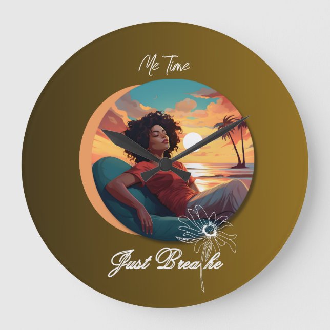 Me Time "Just Breathe"  Large Clock (Front)