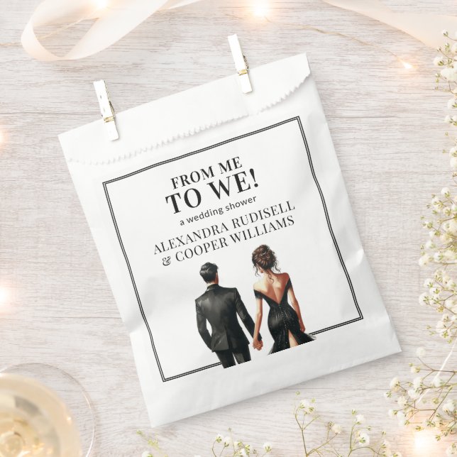 ME TO WE | Elegant Black and White Favor Bag (Clipped)