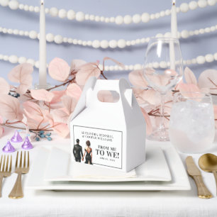 ME TO WE   Elegant Black and White  Favor Boxes