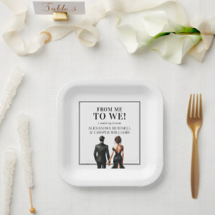 ME TO WE Elegant Black and White Paper Plates