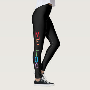ME TOO in Rainbow Colors Black Leggings
