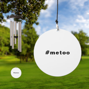 me too #metoo pride minimalist custom text white wind chime