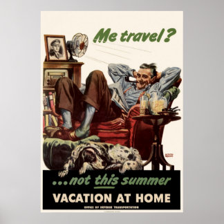 Me Travel Not This Summer Vacation At Home Poster