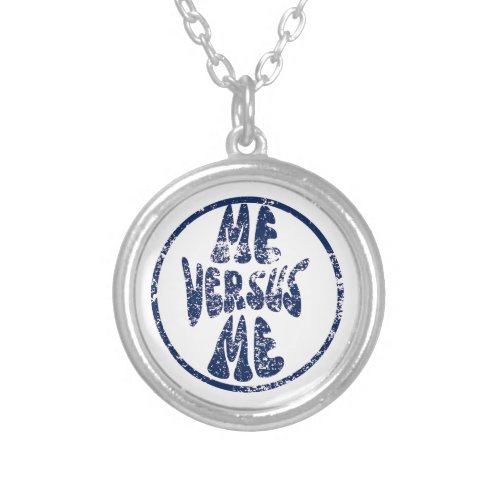 Me versus Me Gym Gift Necklace Silver Plated