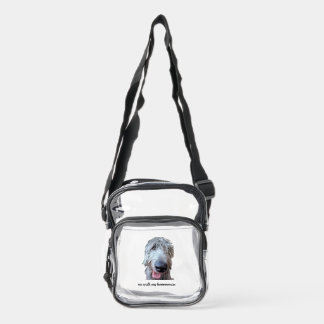 Me Walk My Hoooooman Funny Irish Wolfhound Bag
