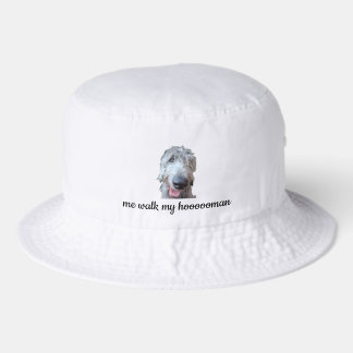 Me Walk My Hoooooman Irish Wolfhound Bucket Hat