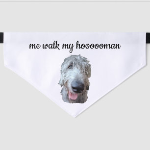 Me Walk My Hoooooman Irish Wolfhound Dog Bandana Pet Bandana Collar