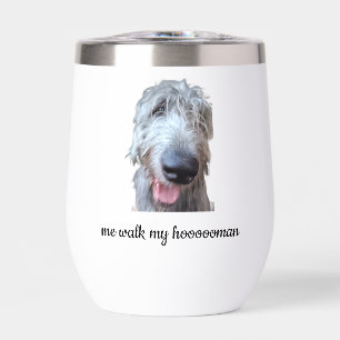 Me Walk My Hoooooman Irish Wolfhound  Water Bottle