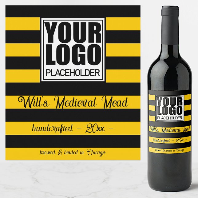 Mead Label Logo Template Fun Bumble Bee Stripes (Creator Uploaded)