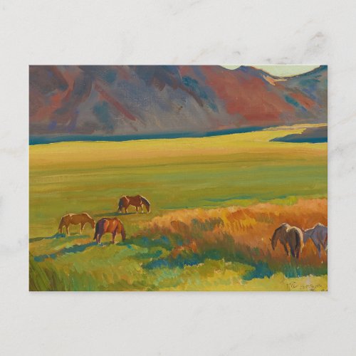 Meadow and Horses by Maynard Dixon Postcard