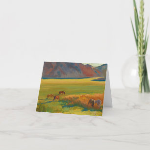 Meadow and Horses by Maynard Dixon Thank You Card