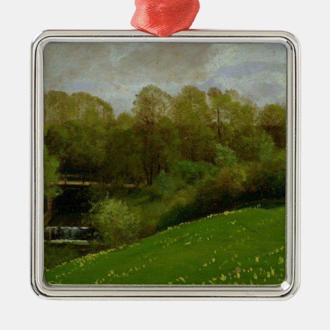 Meadow and Woodland, 1895 Metal Ornament (Front)