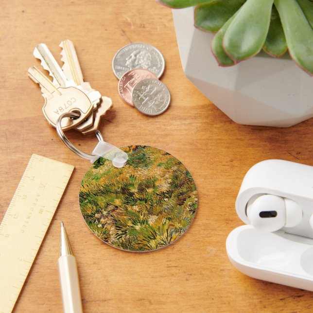 Meadow at Saint Paul Hospital by Vincent van Gogh Keychain (Desk)
