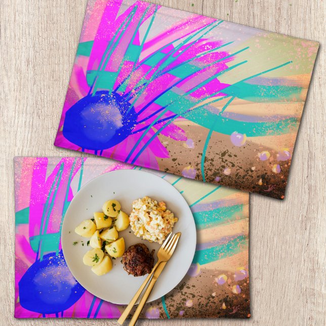 Meadow at sunset - Abstract Cloth Placemat (Creator Uploaded)