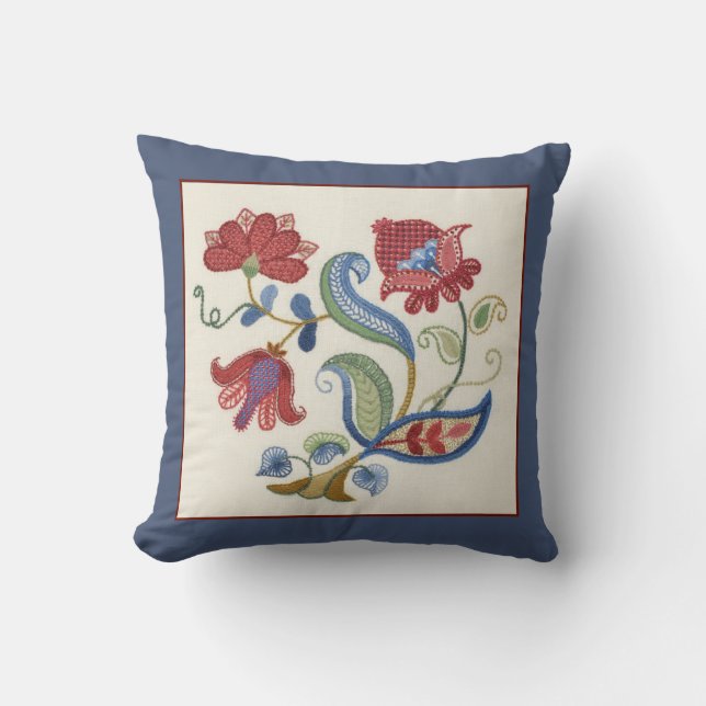 Meadow Bloom | Embroidered print pillow (Front)
