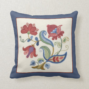 Meadow Bloom Embroidered print pillow