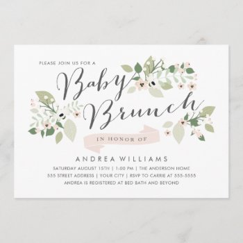Meadow Blooms Baby Brunch Invite by Whimzy_Designs at Zazzle