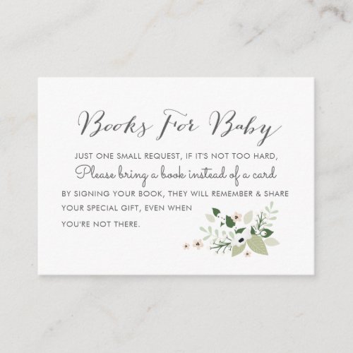 Meadow Blooms Books for Baby invitation insert