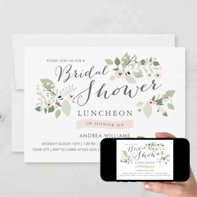 Meadow Blooms Bridal Shower Luncheon Invite | Zazzle
