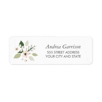 Meadow Blooms Return Address Label - White by Whimzy_Designs at Zazzle
