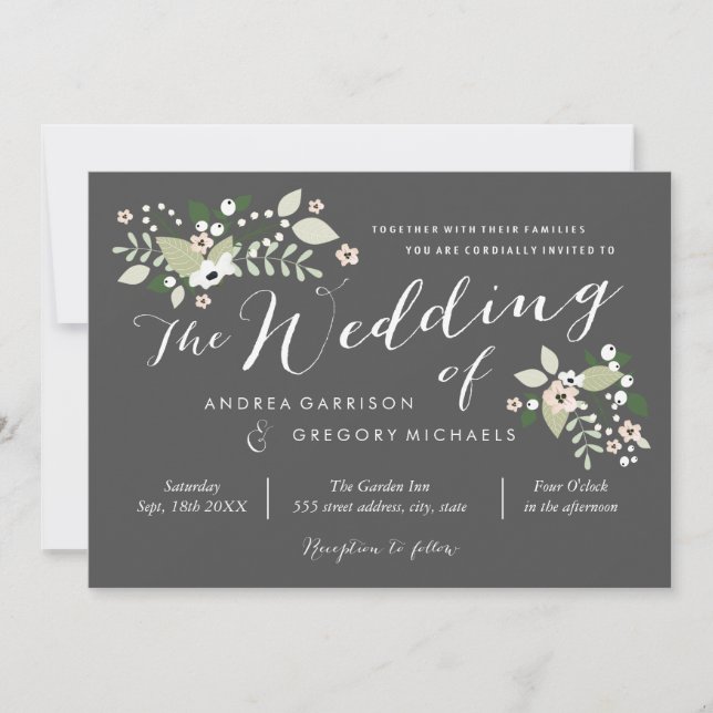Meadow Blooms Wedding Invitation (Front)