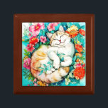 Meadow Blossom Cat Bliss Watercolor Gift Box<br><div class="desc">Escape into meadow serenity with blossom basking catnap. It's a tranquil oasis where relaxation meets the beauty of nature's embrace.</div>