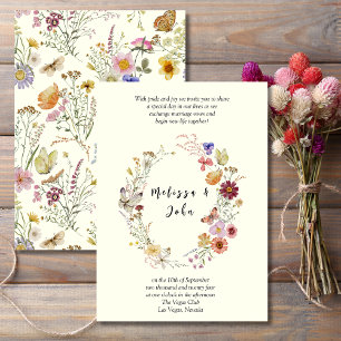 Meadow Bohemian Wildflower Wedding Invitation