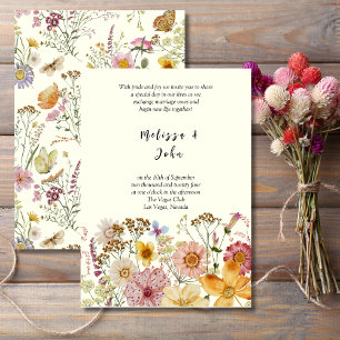 Meadow Bohemian Wildflower Wedding Invitation