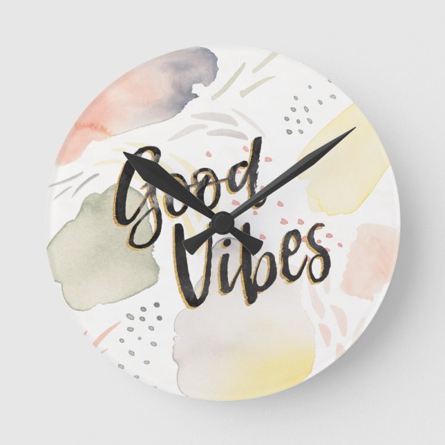 Meadow Breeze III | Good Vibes Round Clock (Front)
