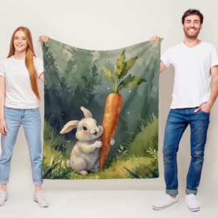 Meadow Bunny Dreams: Cozy Fleece Blanket