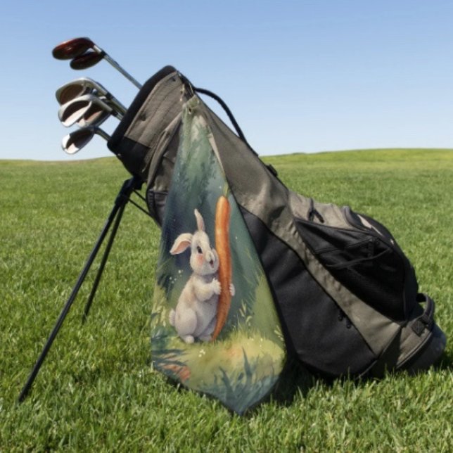  Meadow Bunny Dreams: Whimsical Golf Towel  (Creator Uploaded)