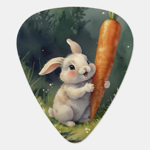 Meadow Bunny Dreams: Whimsical Guitar Pick 