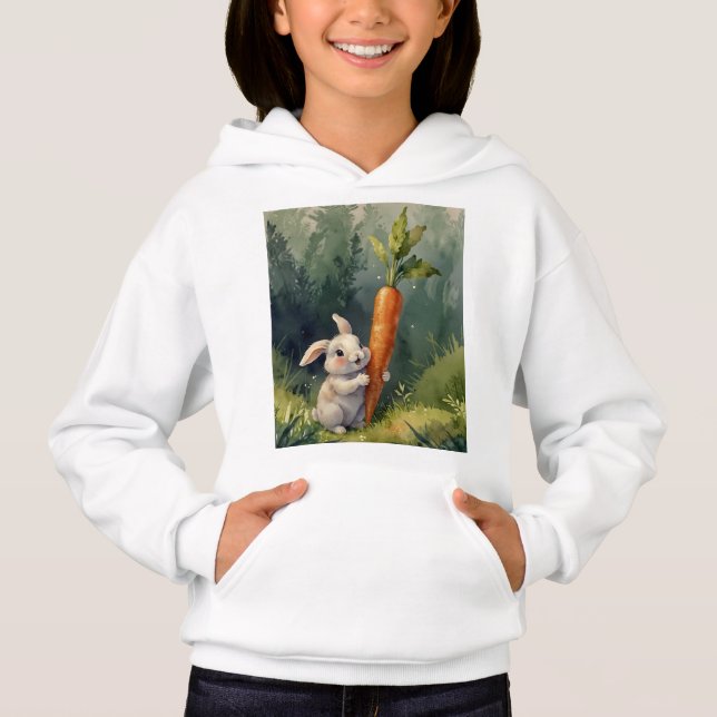 Meadow Bunny Dreams: Whimsical Hoodie (Front)