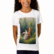 Meadow Bunny Dreams: Whimsical Kids T-Shirt