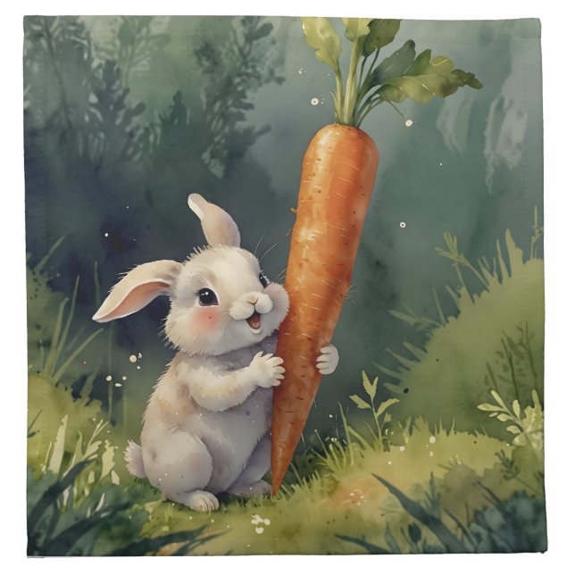 Meadow Bunny Dreams: Whimsical Napkins  (Front)