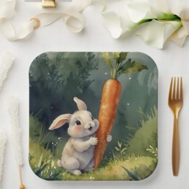 Meadow Bunny Dreams: Whimsical Paper Plate (Creator Uploaded)