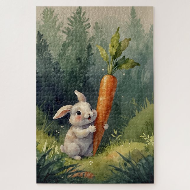 Meadow Bunny Dreams: Whimsical Puzzle  (Vertical)