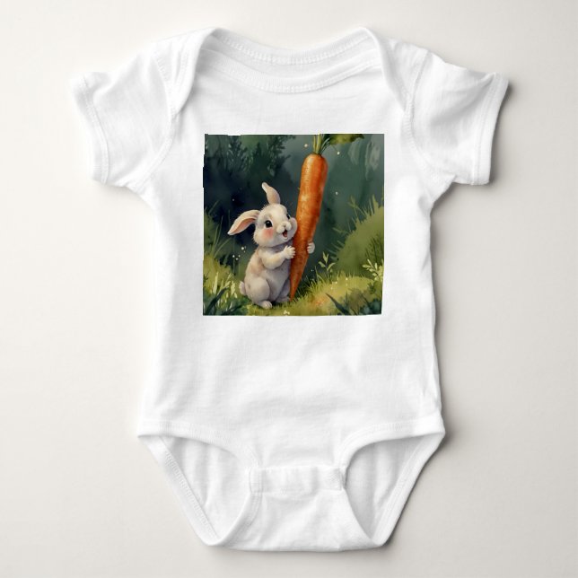  Meadow Bunny Dreams: Whimsical SleeperT-Shirt Baby Bodysuit (Front)